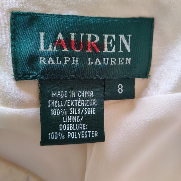 Ralph Lauren Cream Silk Satin Wide Leg Trousers Pants w' Fringed Long Belt 8 - Picture 7 of 7